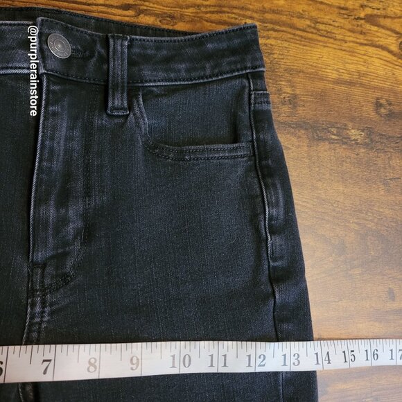 American Eagle Jeans 2 S Jegging Super Hi Rise 360 Next Level Stretch Black - Picture 8 of 11